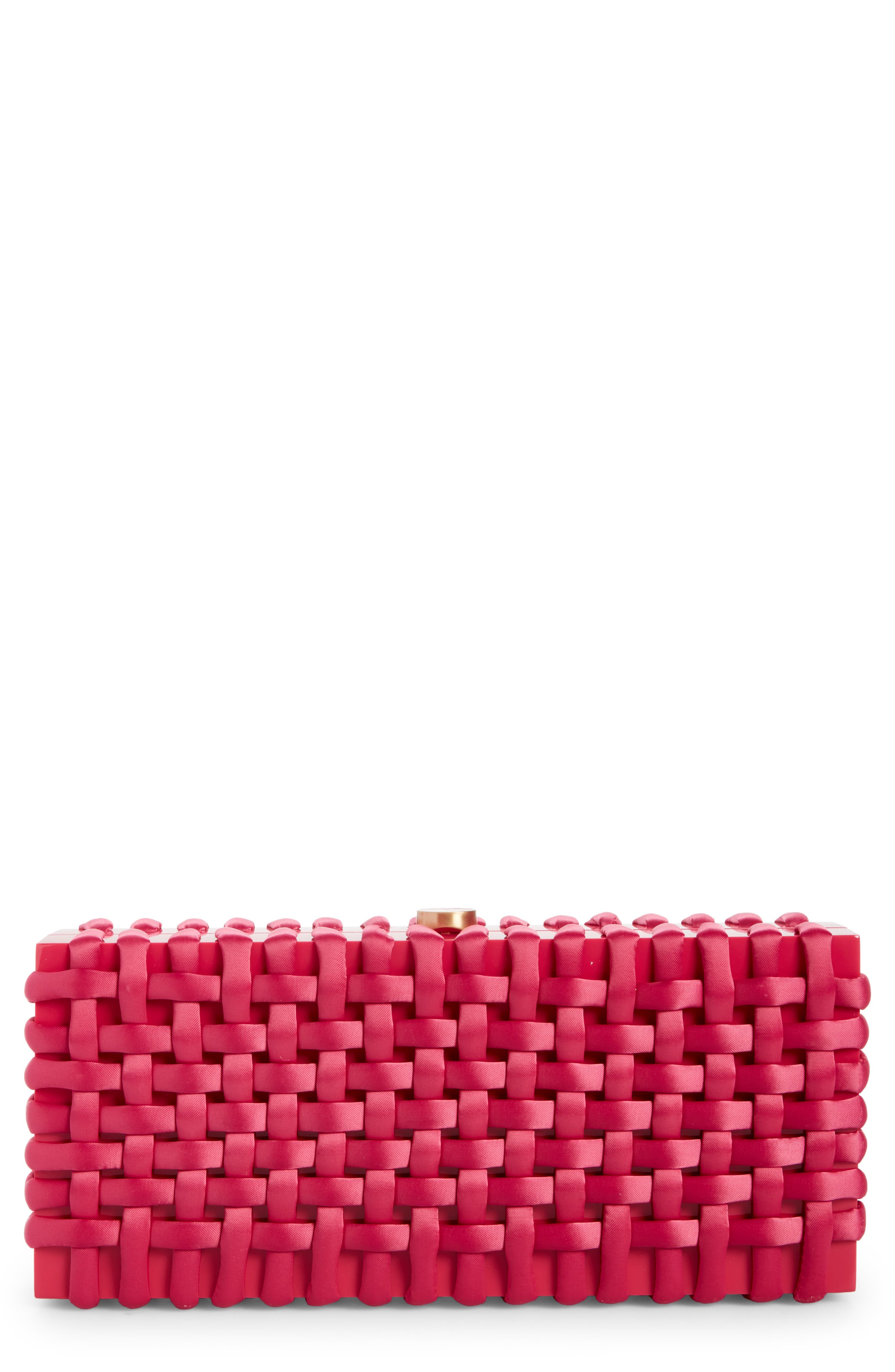 Cult Gaia Jasie Woven Box Clutch, Main, color, 