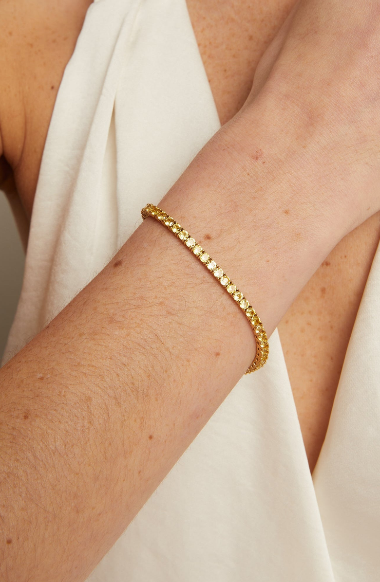 Aurate New York Lab Grown Citrine Tennis Bracelet, Alternate, color, Yellow Gold Vermeil
