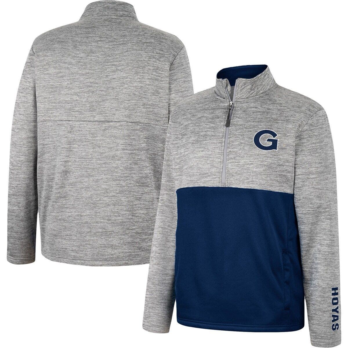 COLOSSEUM Men's Colosseum Gray Georgetown Hoyas John Half-Zip Jacket ...