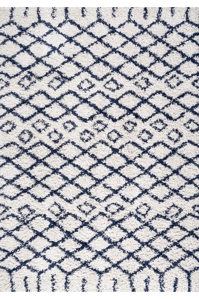 Algaida Moroccan Diamond Shag Area Rug, Main, color, Beige/Navy