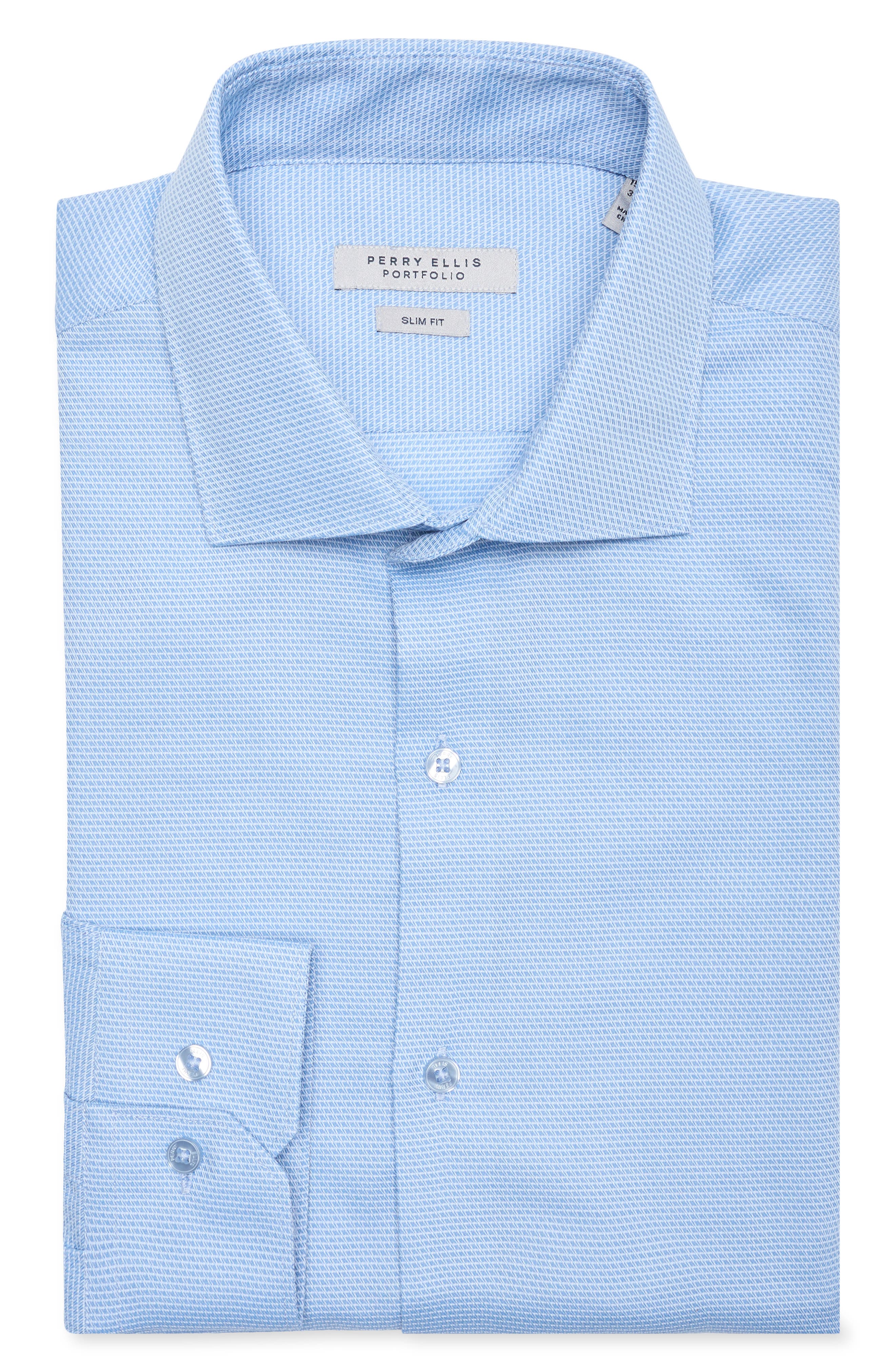Perry Ellis Slim Fit Double Edge Texture Dress Shirt (Men) | Nordstromrack