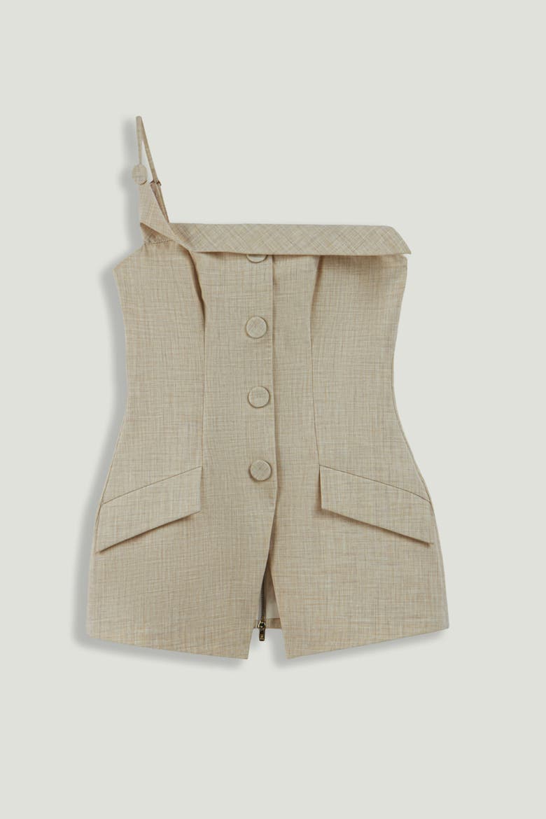 Asymmetric One-Shoulder Blouse, Alternate, color, Ivory