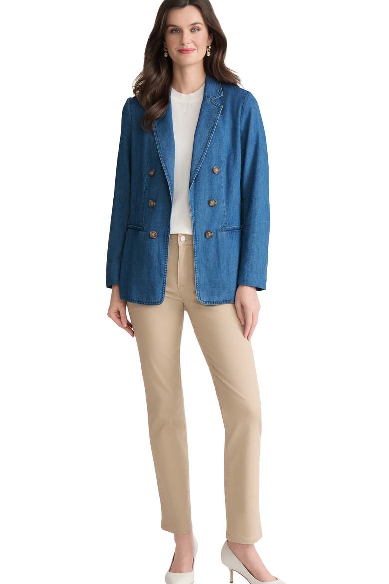 Double Breasted Denim Blazer, Alternate, color, PHOENIX WASH