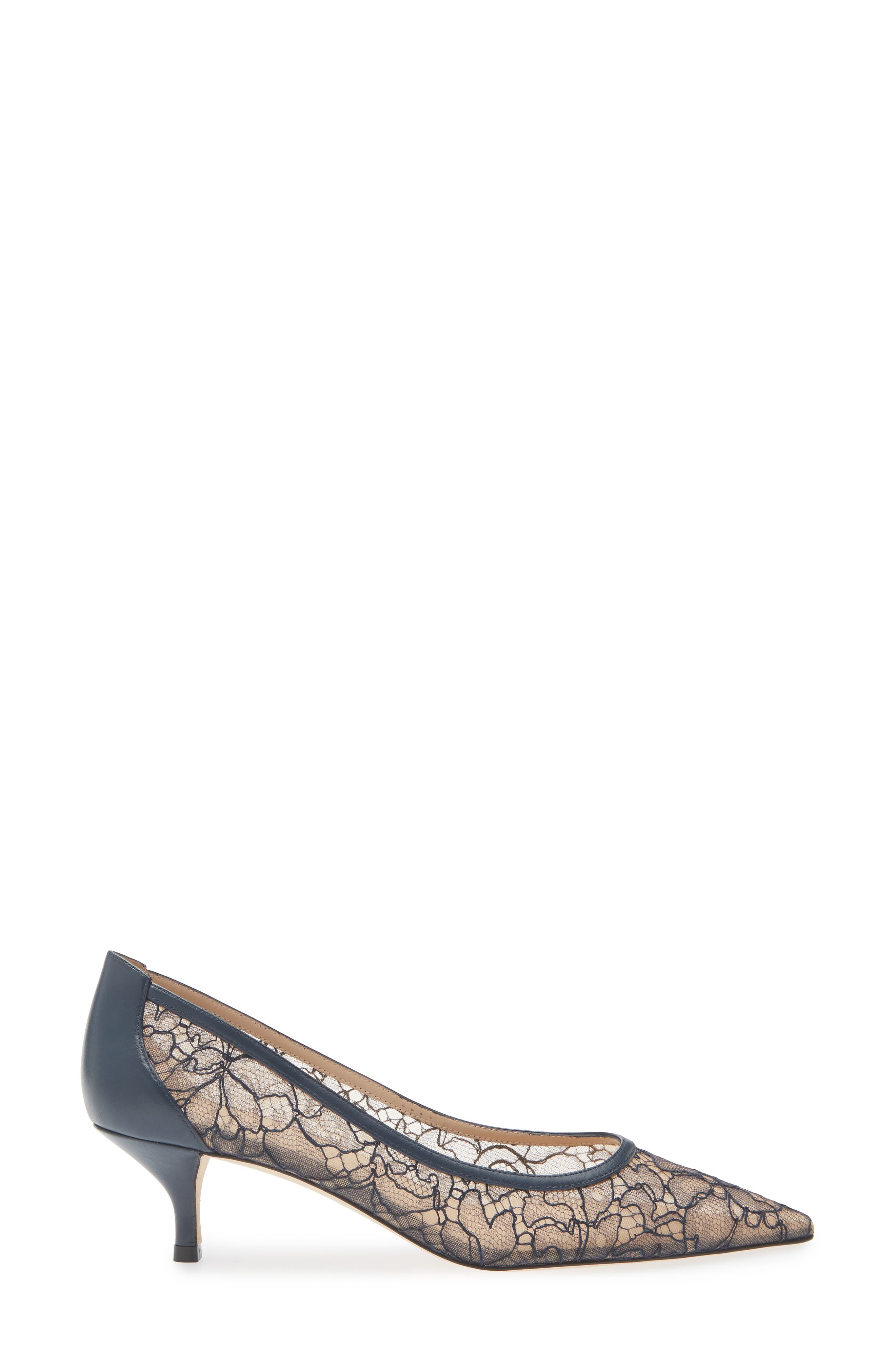 Stuart Weitzman Stuart Power 50 Pump, Alternate, color, Navy Lace
