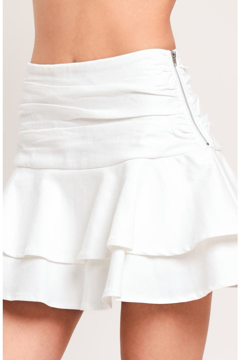 Ruched Tiered Skort, Alternate, color, WHITE