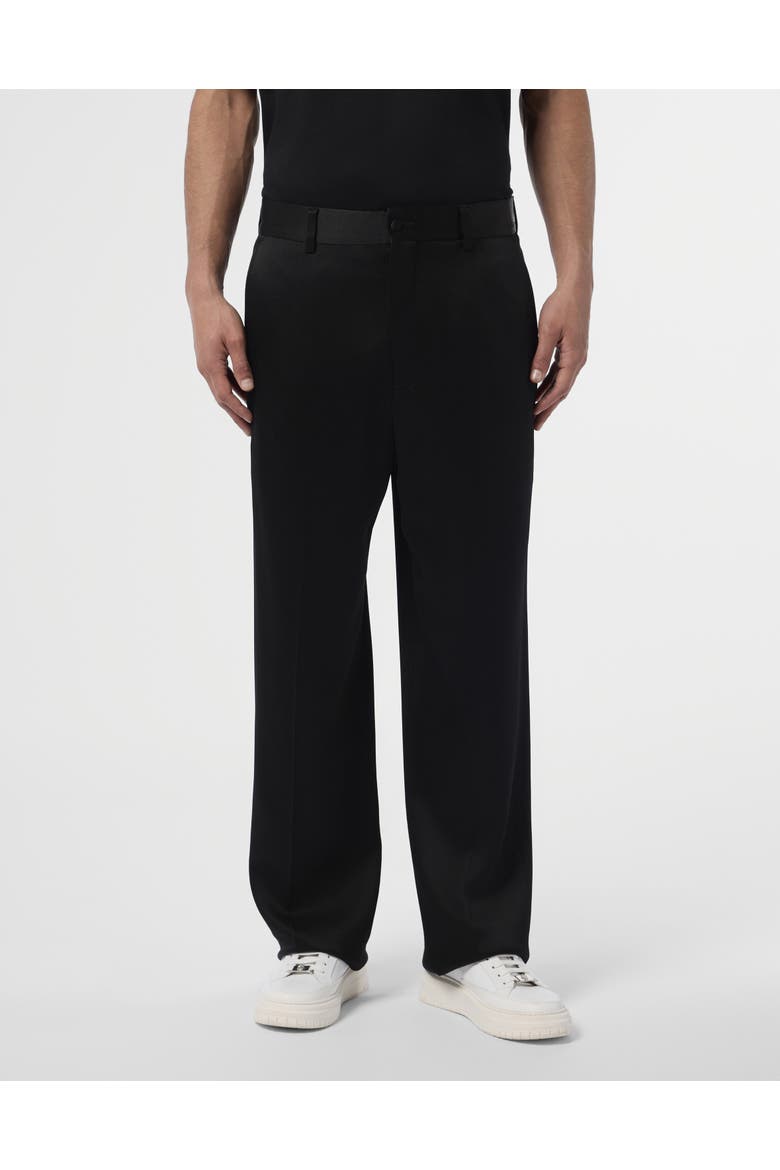 Satin Loose Fit Trousers Men, Main, color, black