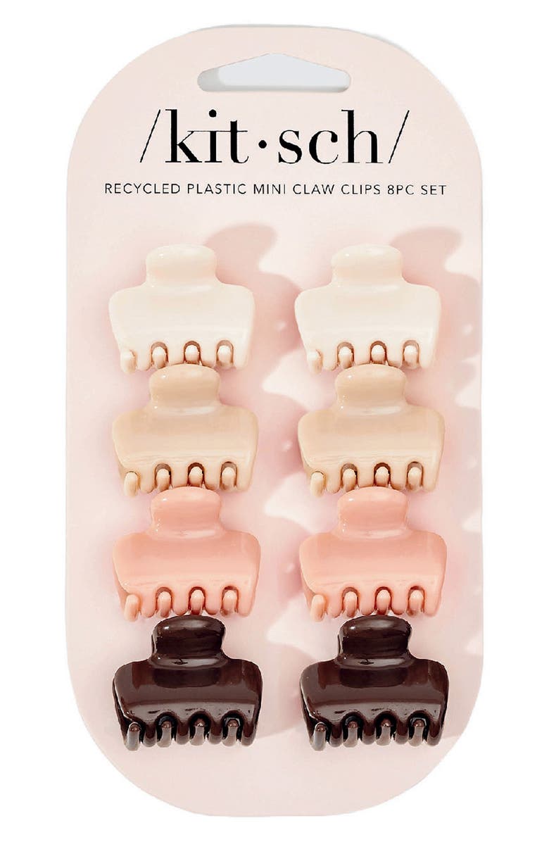 Kitsch Mini Puffy 8-Piece Assorted Claw Clips Set, Main, color, Rosewood