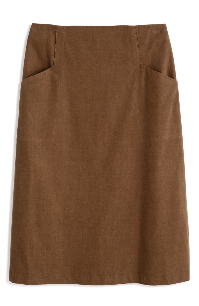 Seasalt Cornwall Forest View Organic Cotton Corduroy A-Line Skirt, Alternate, color, Gully