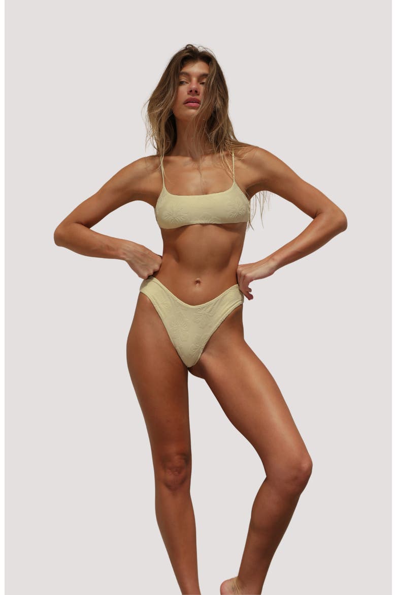 Sonny Floral Swim Top, Alternate, color, HORCHATA HIBISCUS TOWELLING