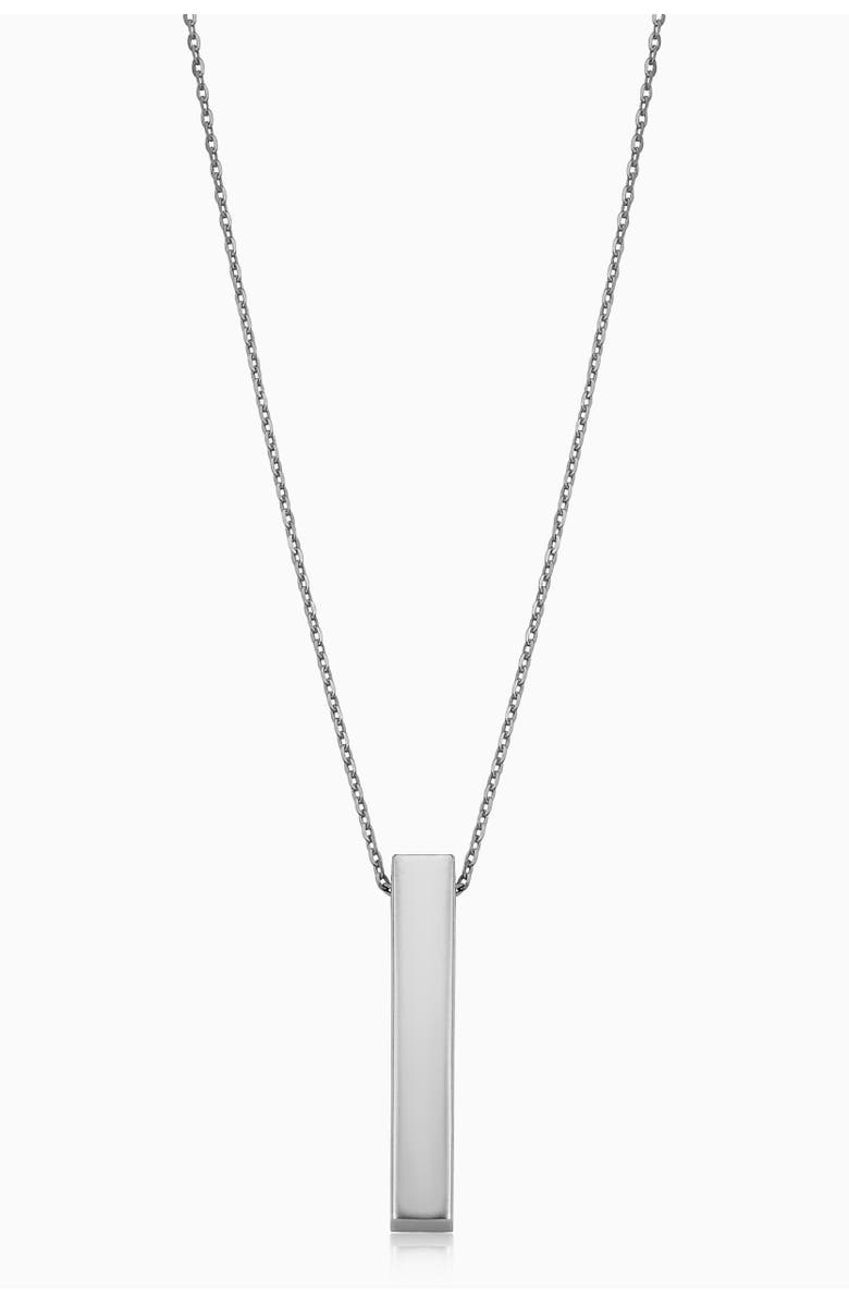 Oradina 10K Gold Brooklyn Bar Pendant Necklace, Main, color, White Gold