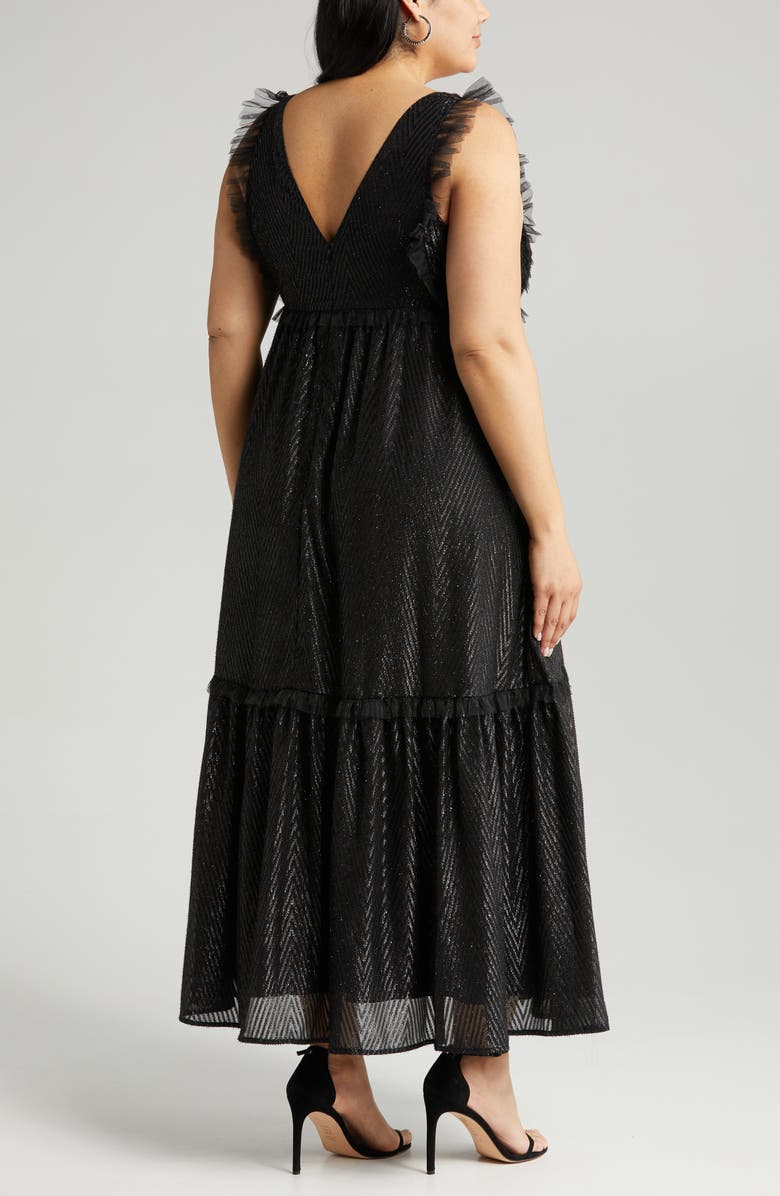 Chelsea28 Chevron Metallic Tiered Maxi Dress, Alternate, color, 