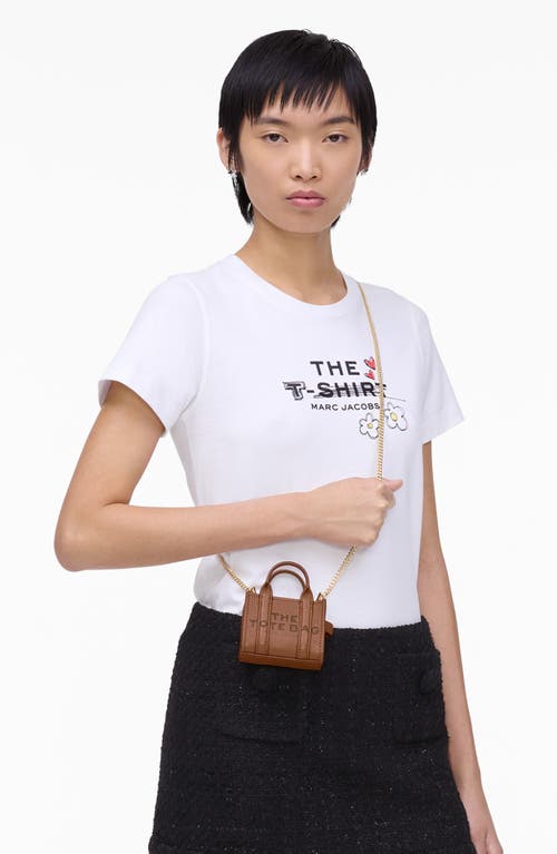 Marc Jacobs The Nano Charm Tote Leather Crossbody Bag In Argan Oil