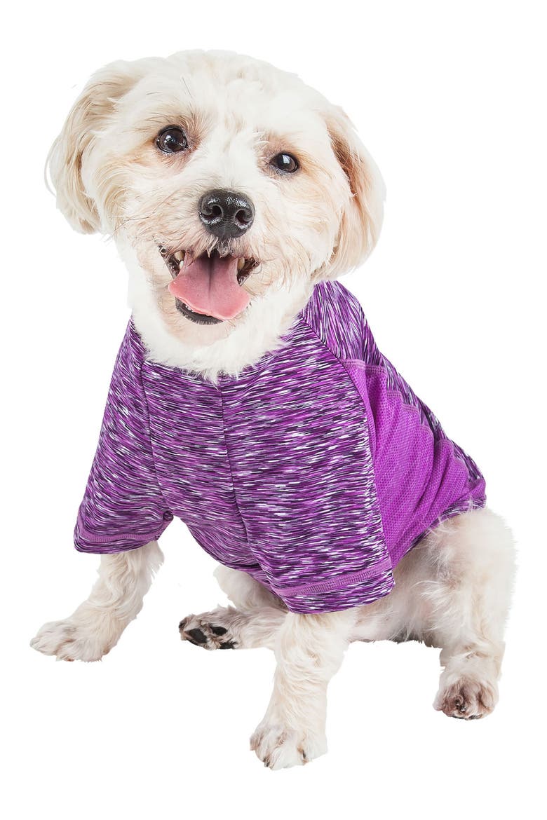 ACTIVE Warf-Speed Heathered Tone-on-Tone T-Shirt, Alternate, color, PURPLE HEATHER AND PURPLE
