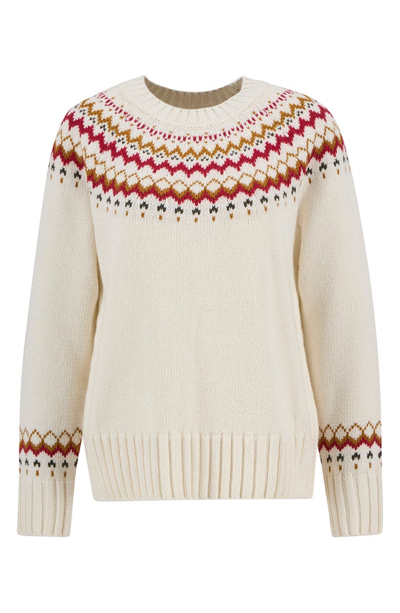 Barbour Tidal Fair Isle Cotton & Wool Blend Sweater, Alternate, color, Cloud