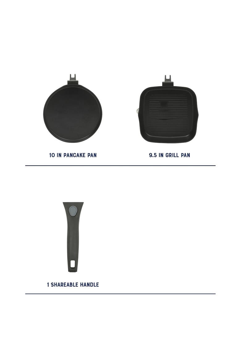Nonstick Aluminum Pancake and Frying Pan Set in Black, Alternate, color, Black