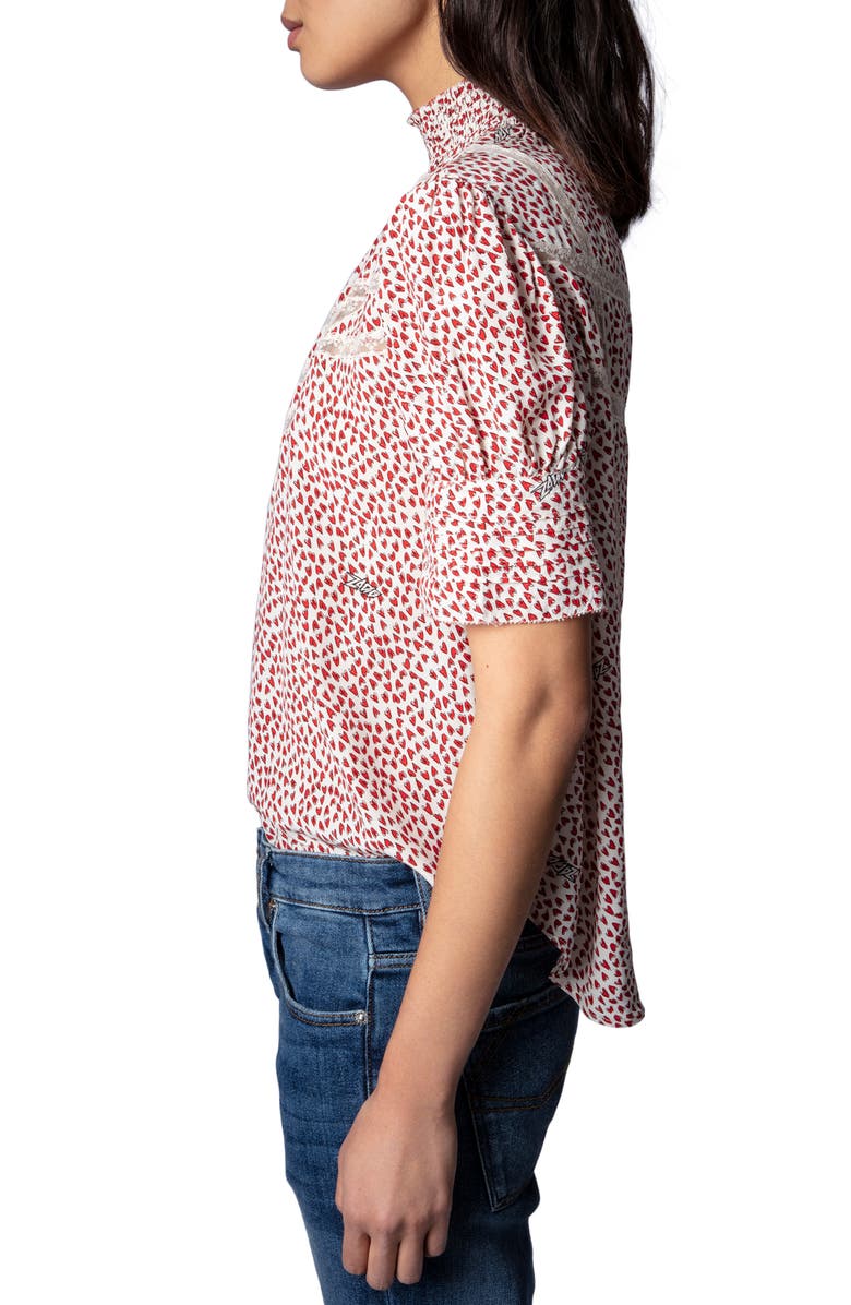 Zadig & Voltaire Tupelo Tiny Hearts Blouse, Alternate, color,