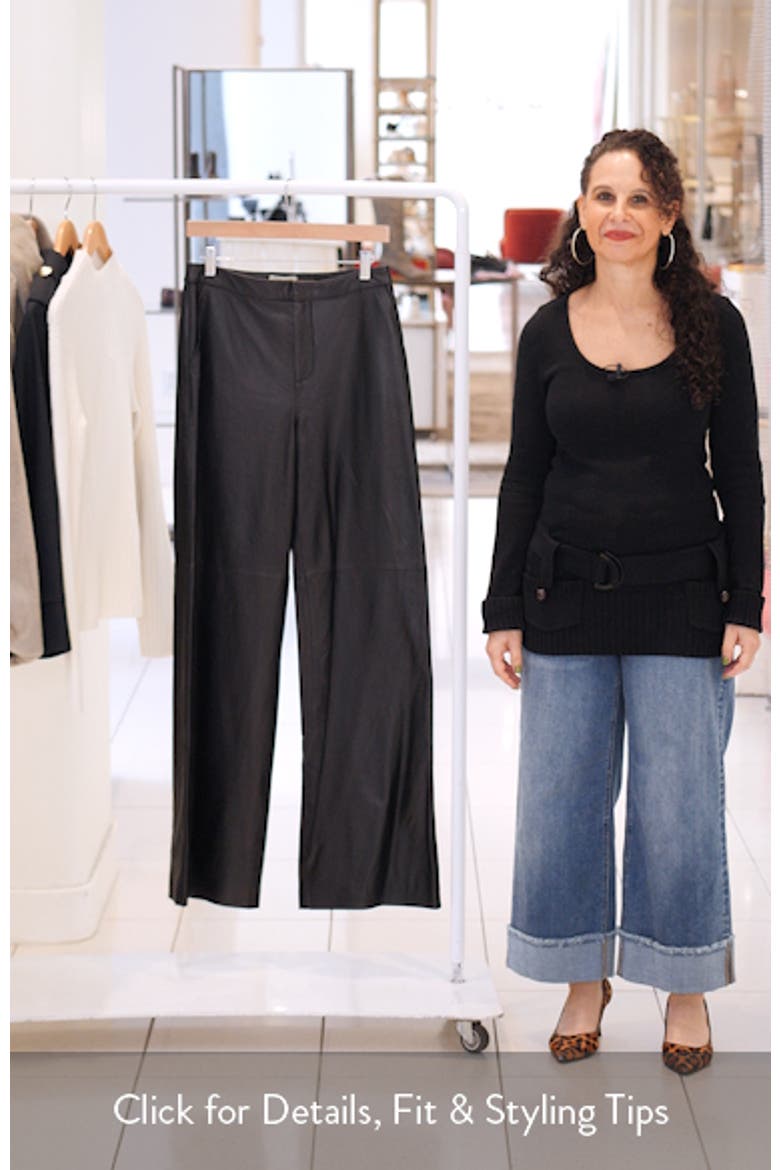 Livvy Straight Leg Lambskin Leather Trousers video
