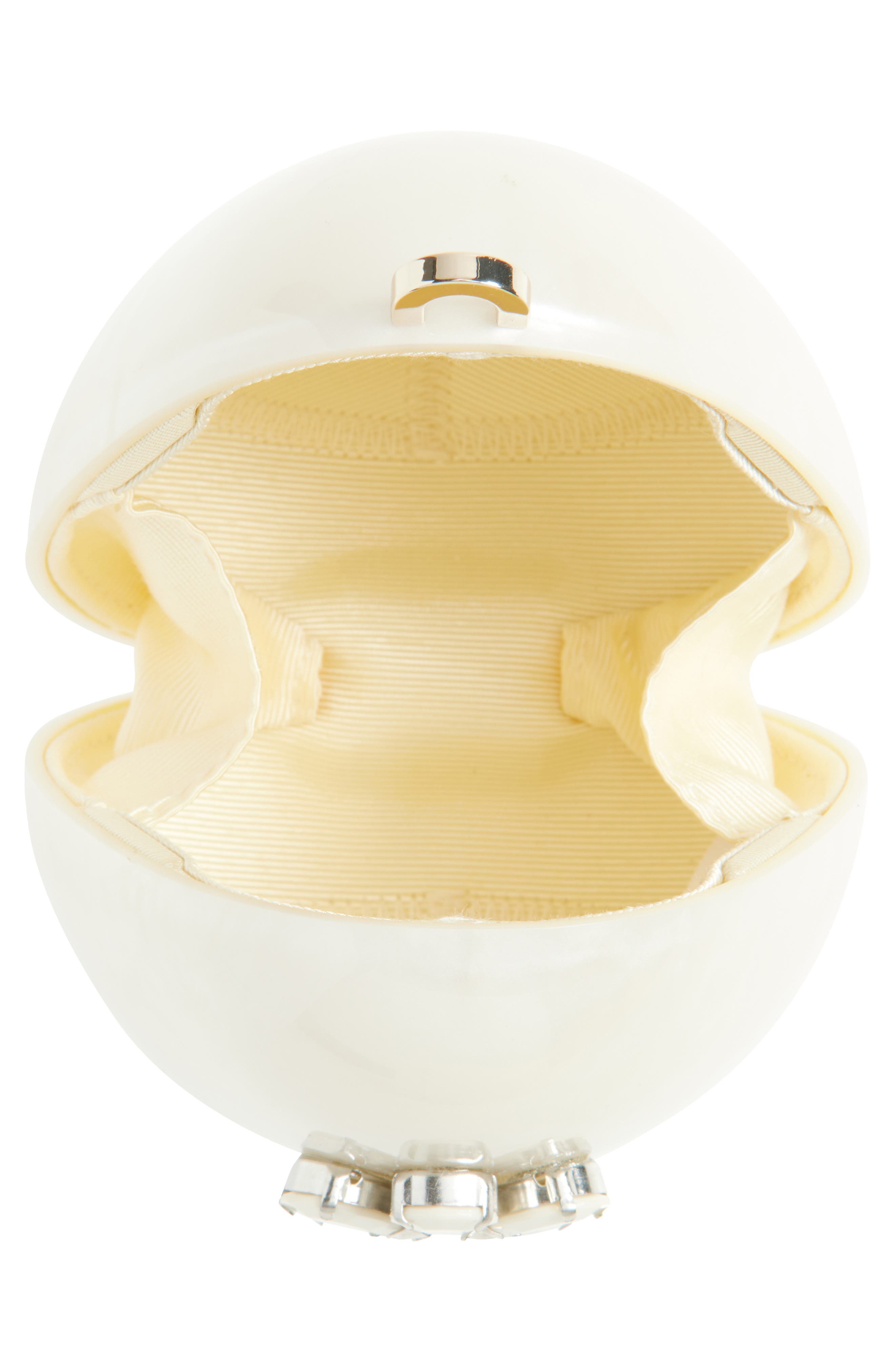 Micro Egg Clutch with Faux Pearl Strap, Alternate, color, PEARL/ OPAQUE/ CLEAR