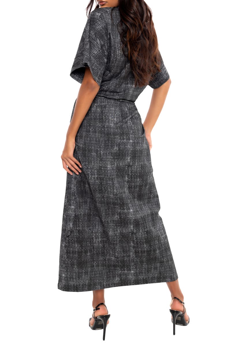 Dai Moda Wide Sleeve Stretch Wrap Dress, Alternate, color, 