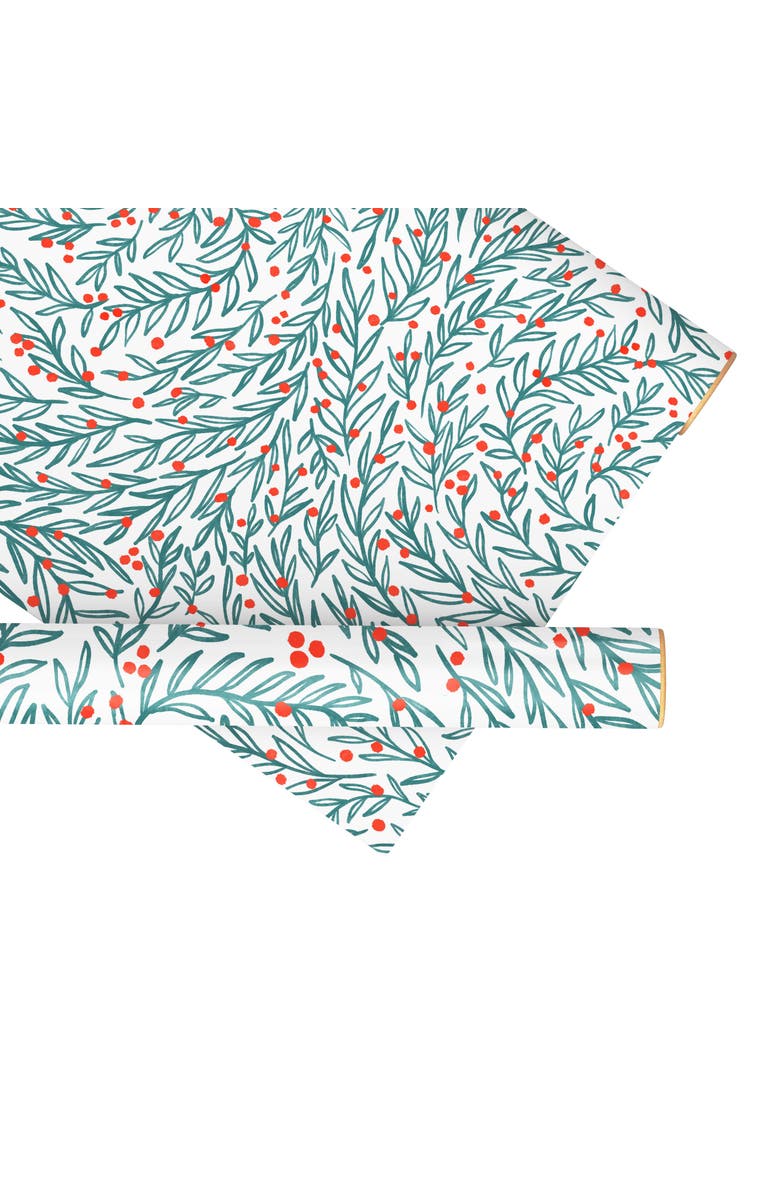 Ramus & Co Two-Sided "Wreath Swirl" Heavyweight Christmas/Holiday Gift Wrap, Alternate, color, Multicolored