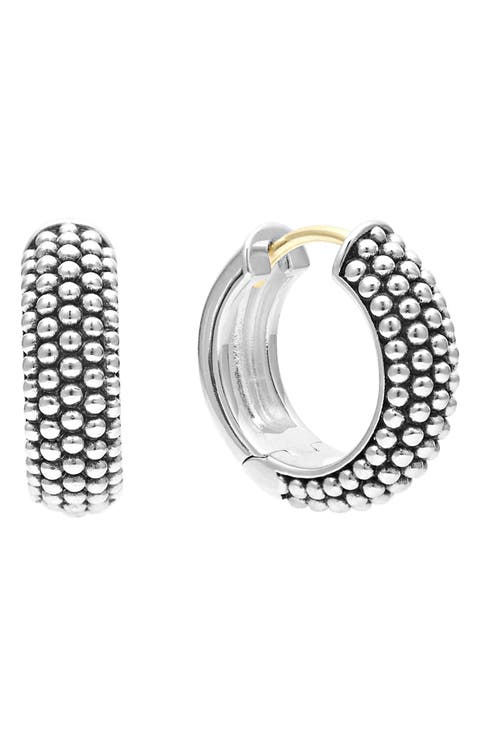 Signature Caviar Sterling Silver Huggie Hoop Earrings (Nordstrom Exclusive)
