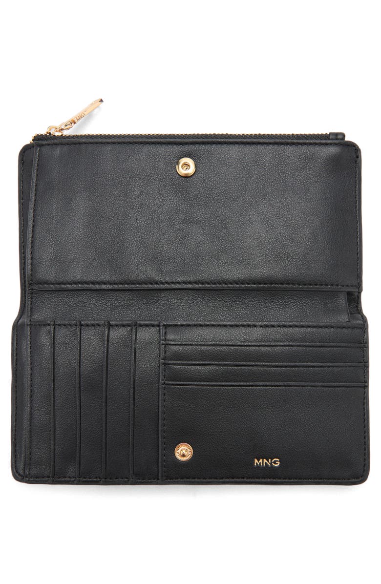 MANGO Leopard Print Genuine Calf Hair Wallet, Alternate, color, 