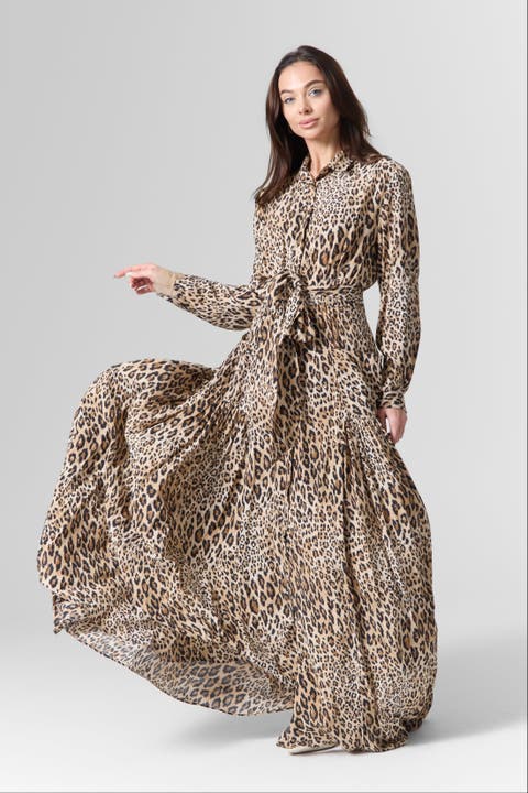 Printed Maxi Belted Shirtdress