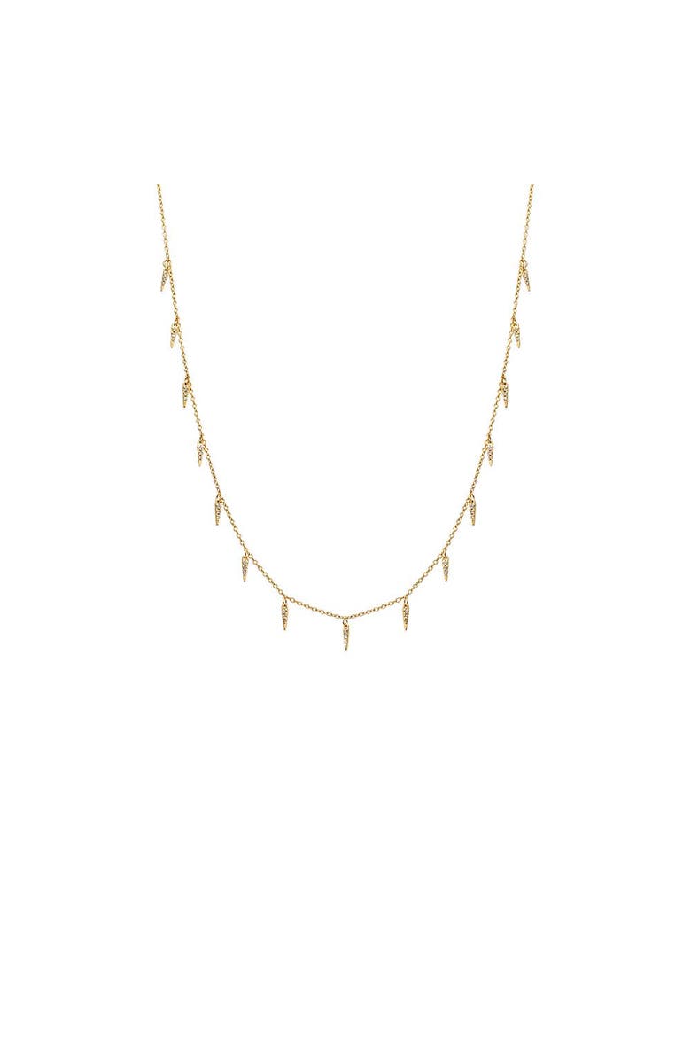 BY ADINA EDEN Diamond Pave Spike Dangling Charm Necklace 14K, Main, color, 