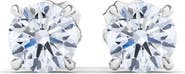 HauteCarat Round Lab Created Diamond Stud Earrings