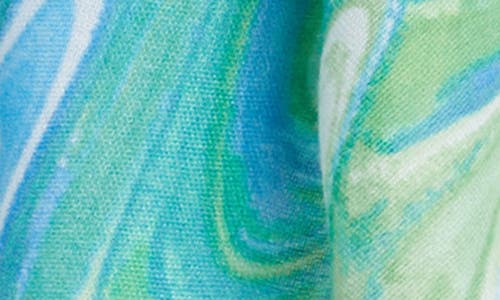 Area Stars Swirl Print Scarf In Green