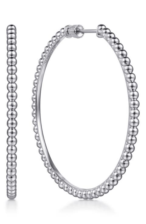 Bujukan Sterling Silver Hoop Earrings, 50mm