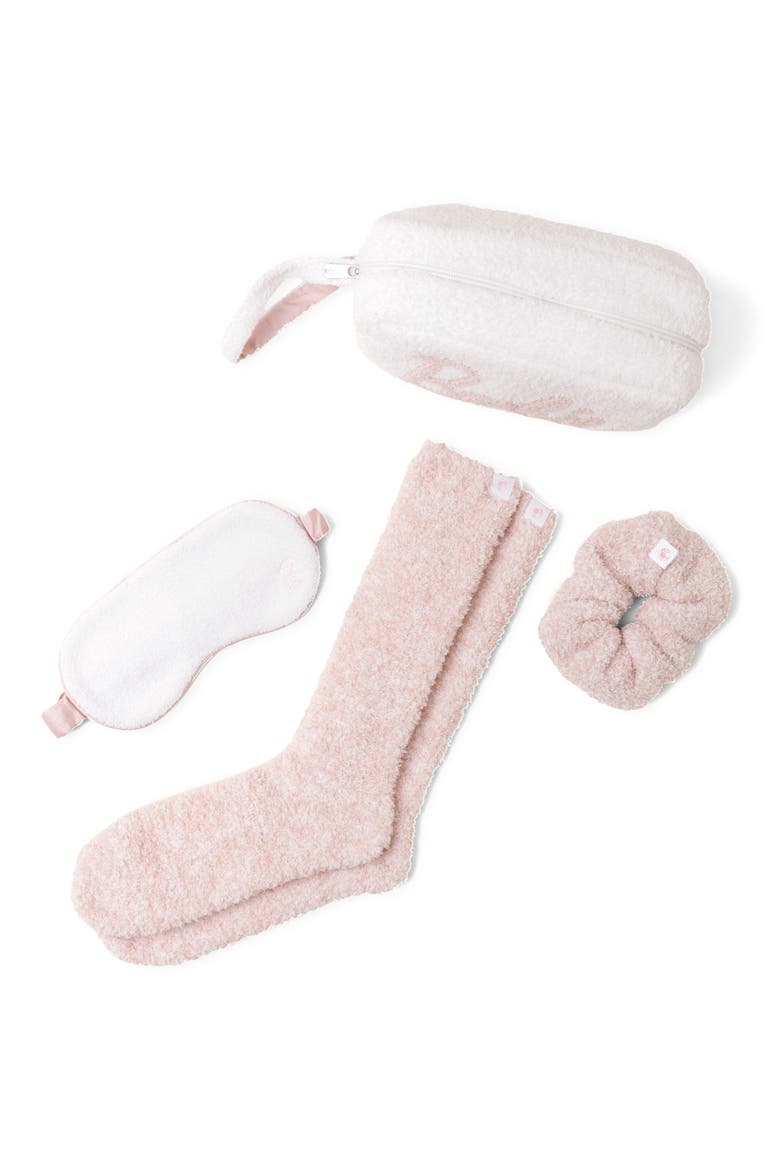 Barbie® CozyChic™ Eye Mask, Socks, Scrunchie & Travel Bag Set, Alternate, color, SEA SALT/ DUSTY ROSE