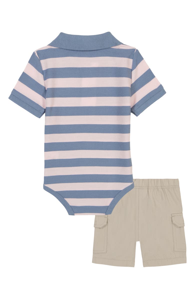 Tommy Hilfiger Stripe Polo Bodysuit & Woven Shorts Set, Alternate, color,