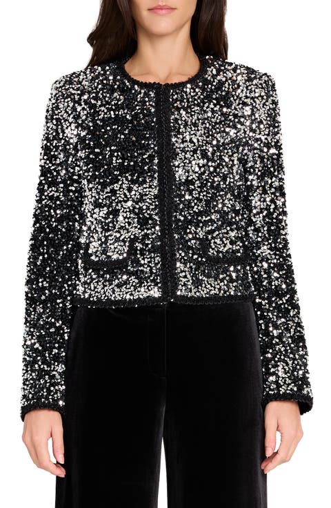Corded Braid Trim Sequin Jacket