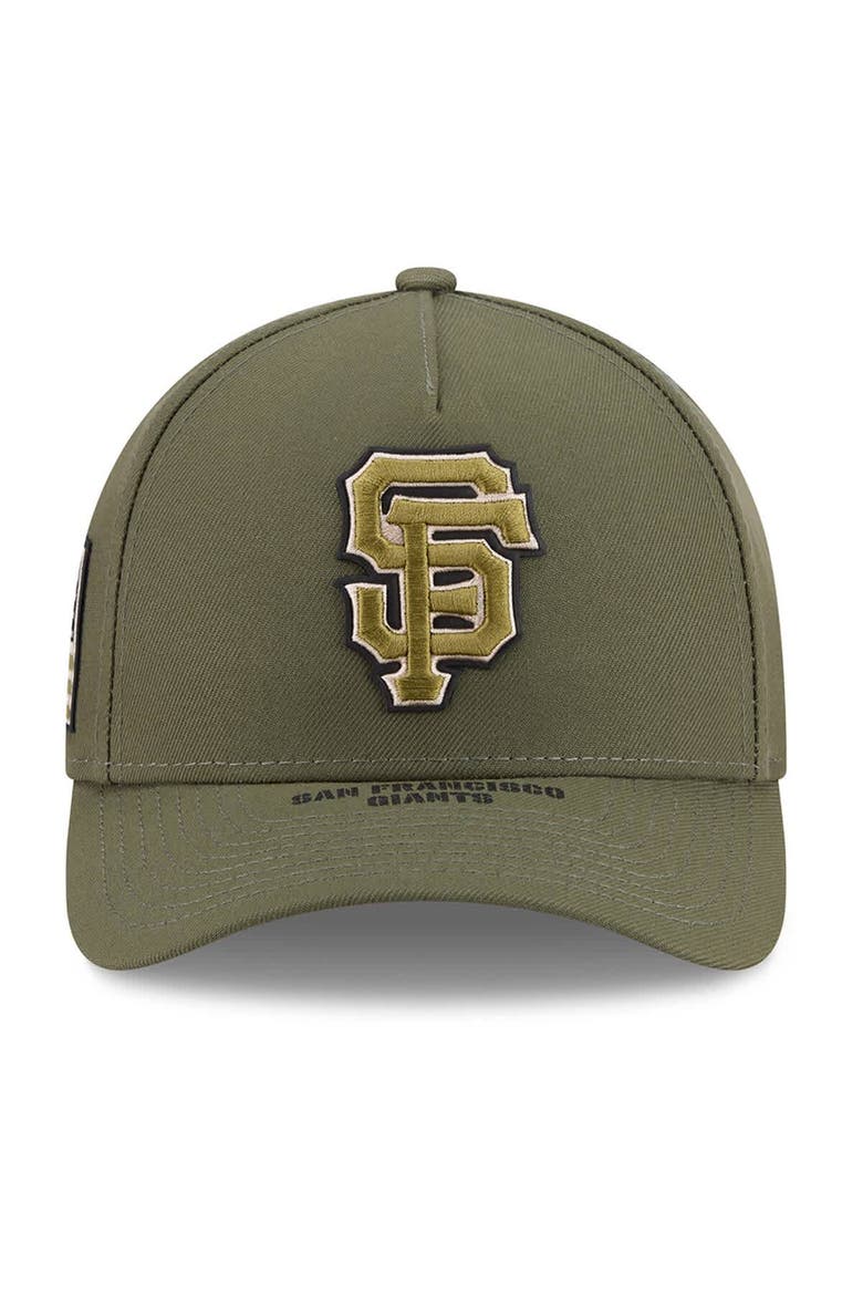 Youth New Era Olive San Francisco Giants 2026 Armed Forces Day 9FORTY M-Crown Adjustable Hat, Alternate, color, Olive