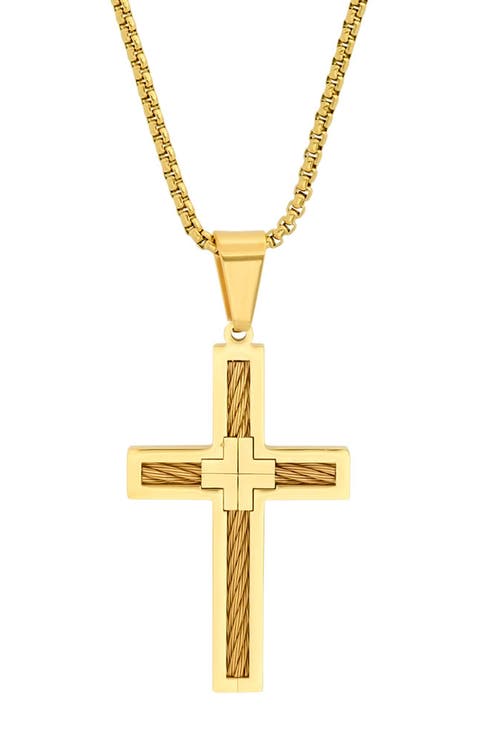Cross & Cable Pendant Necklace