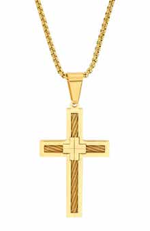 Cross & Cable Pendant Necklace