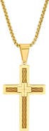 STEELTIME Cross & Cable Pendant Necklace