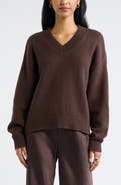 Open Edit Relaxed V-Neck Sweater