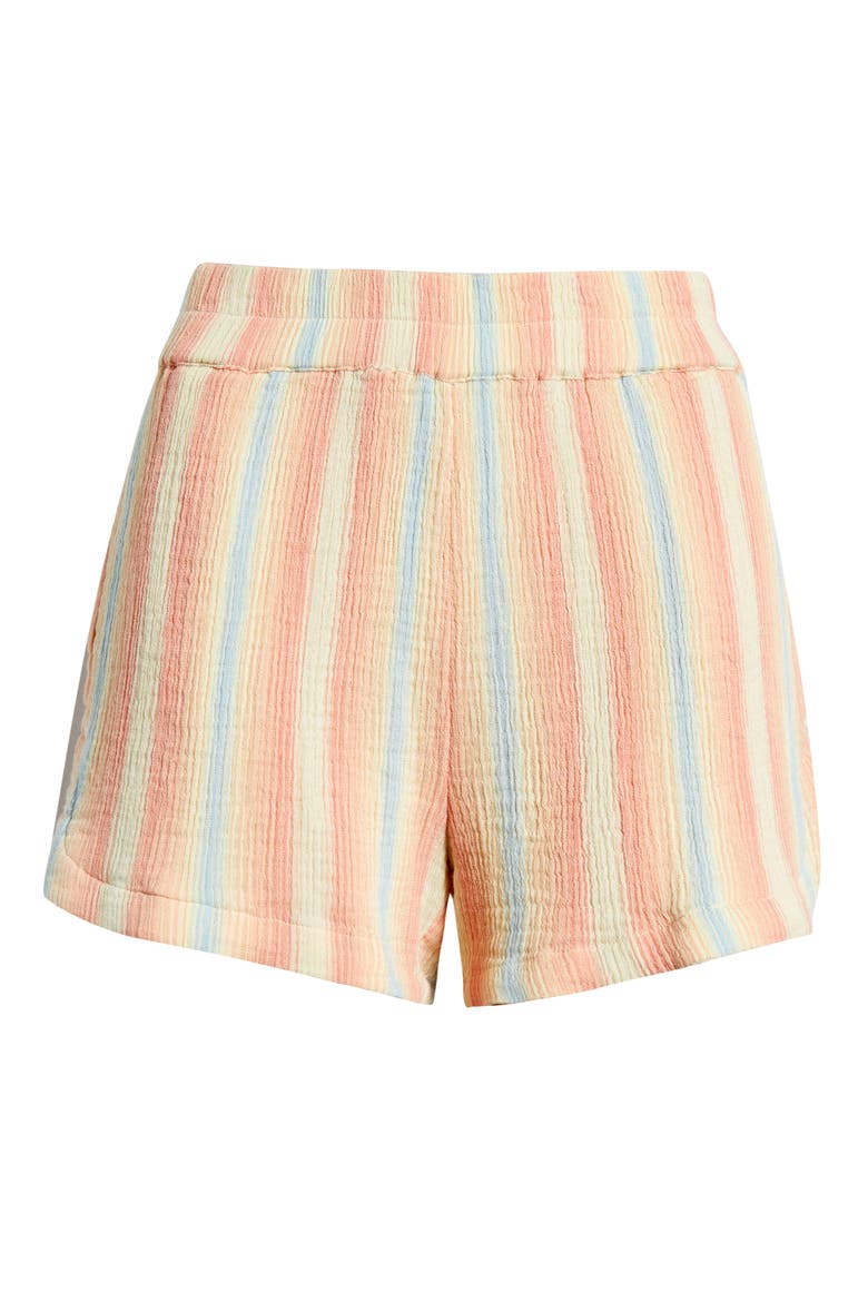 Premium Surf Stripe Cotton Shorts, Alternate, color, PEACH MULTI