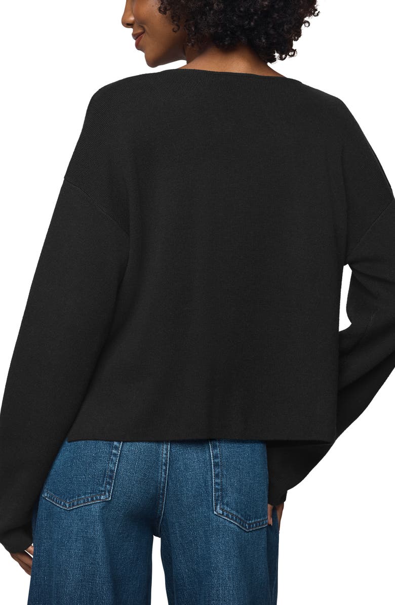 Splendid Libby Crop Cardigan, Alternate, color, Black