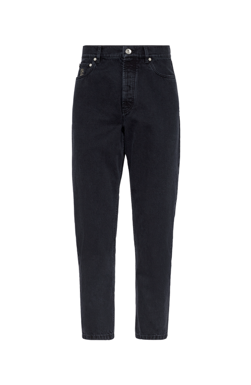 Brunello Cucinelli Denim Iconic Fit Five-pocket Pants In Dark Grey