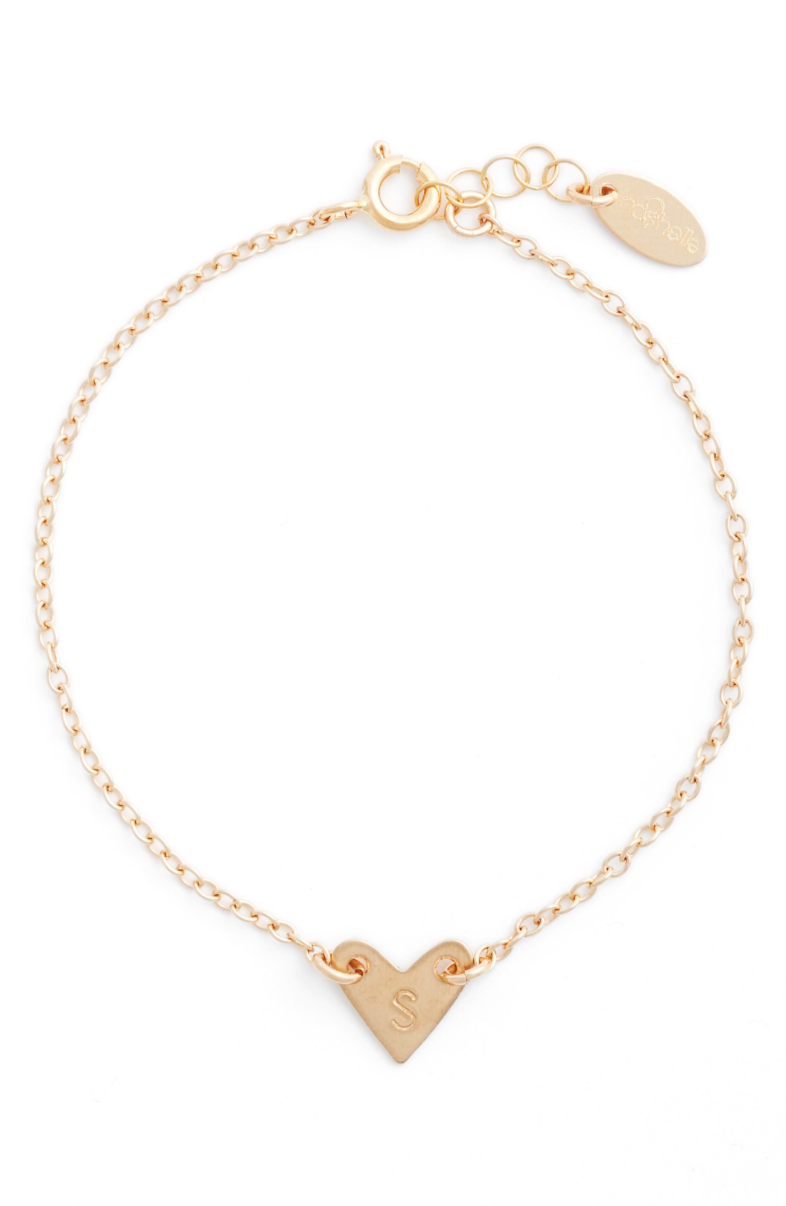 Nashelle Initial Heart Bracelet in Gold-S 