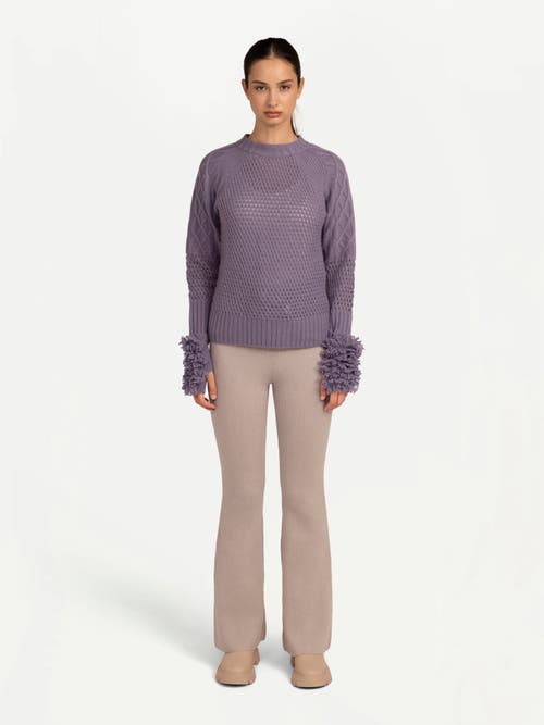 Gobi Mongolian Cashmere Loop-stitch Cashmere Fingerless Gloves In Purple