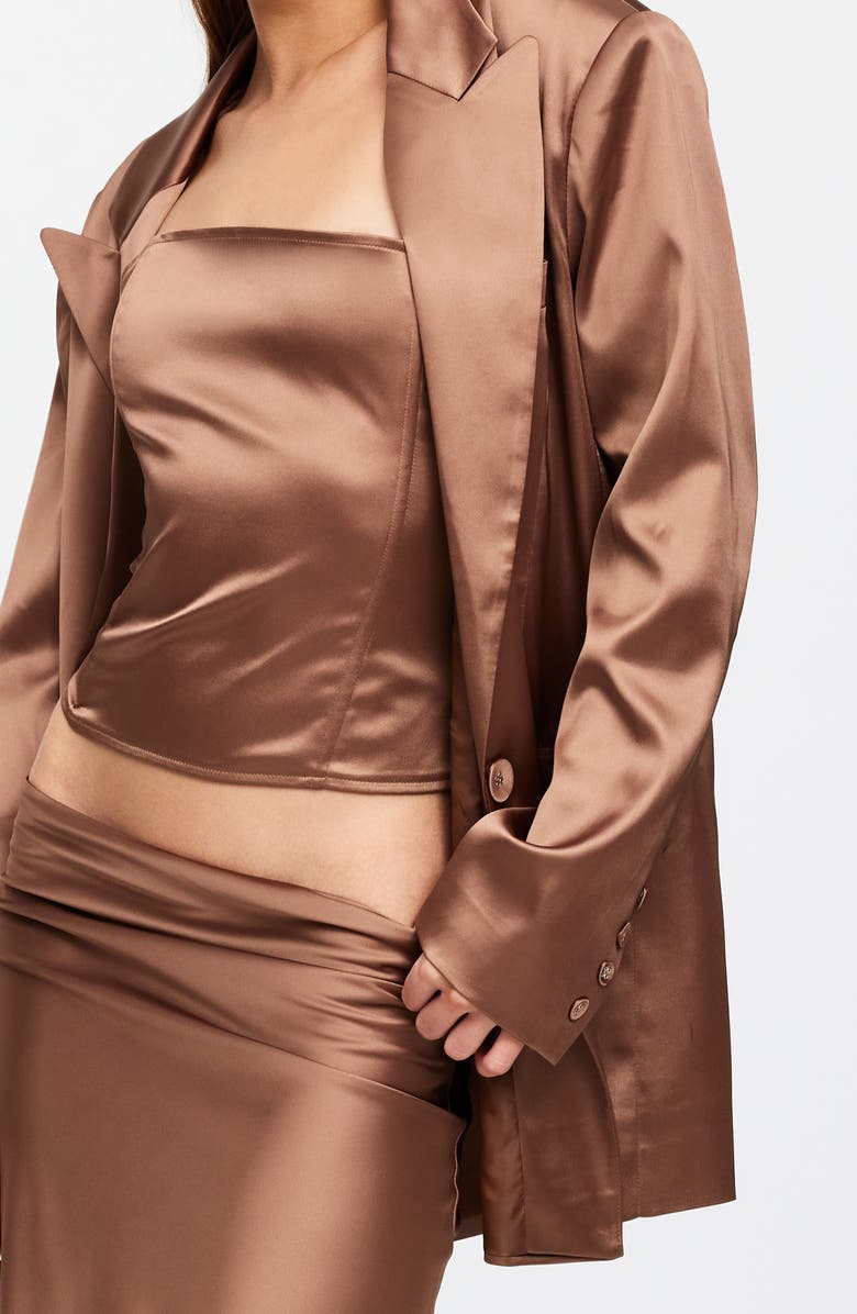 LIONESS NYC Oversize Satin Blazer, Alternate, color, 