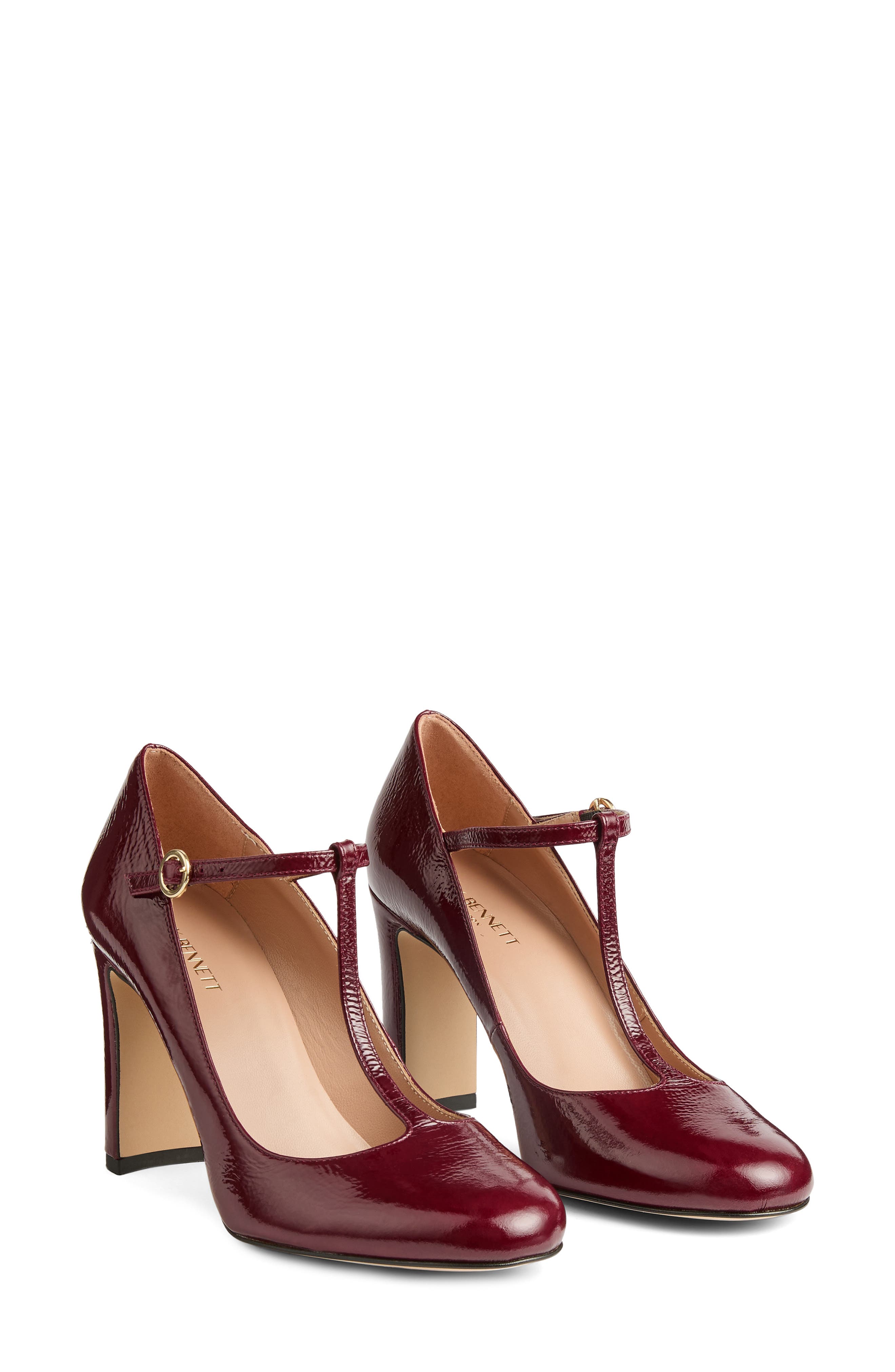 LK Bennett Annalise T-Strap Pump, Main, color, Burgundy