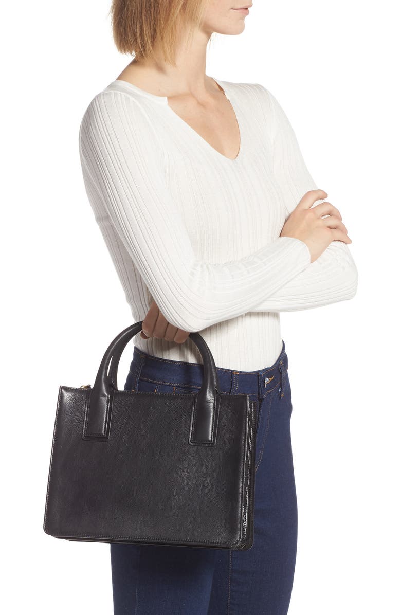 Nordstrom Concertina Leather Accordion Satchel, Alternate, color,