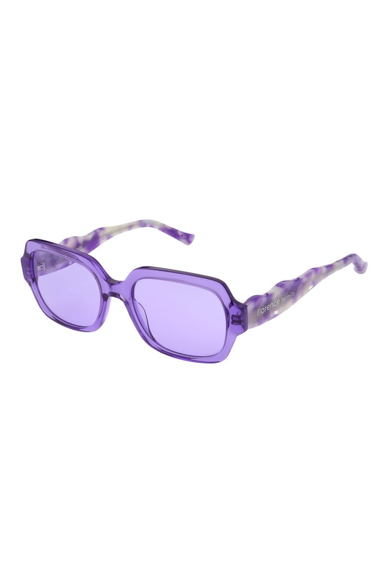 55mm Rectangular Sunglasses, Alternate, color, CRYSTAL PURPLE