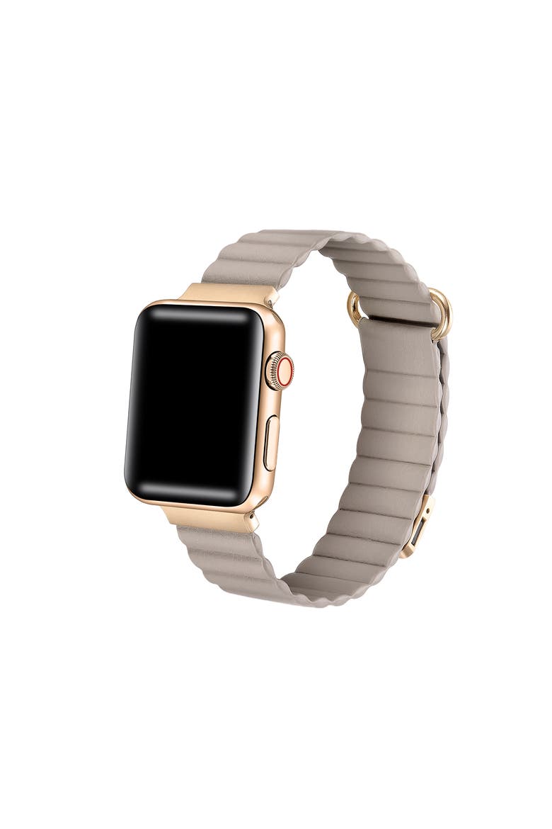 Riley Magnetic Leather Band for Apple Watch, Main, color, Khaki