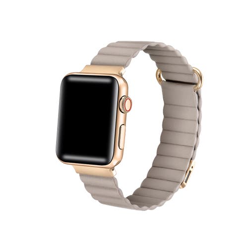 Posh Tech Riley Magnetic Leather Band For Apple Watch In Gold